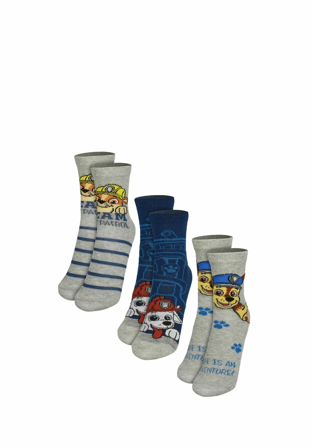 3Er pack socken chase, marshall rubble kindersocken söckchen - socks Paw Patrol, Mehrfarbig