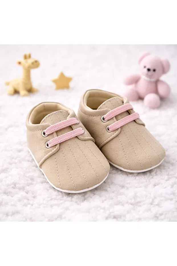 Детские туфли для девочек без скольжения Basics Happy Baby Butik, Beige Pink