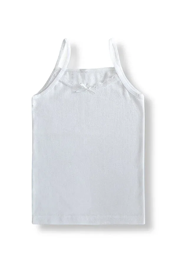 Детская хлопковое майка для девочек 6-pack Panfilia, White — фото 4