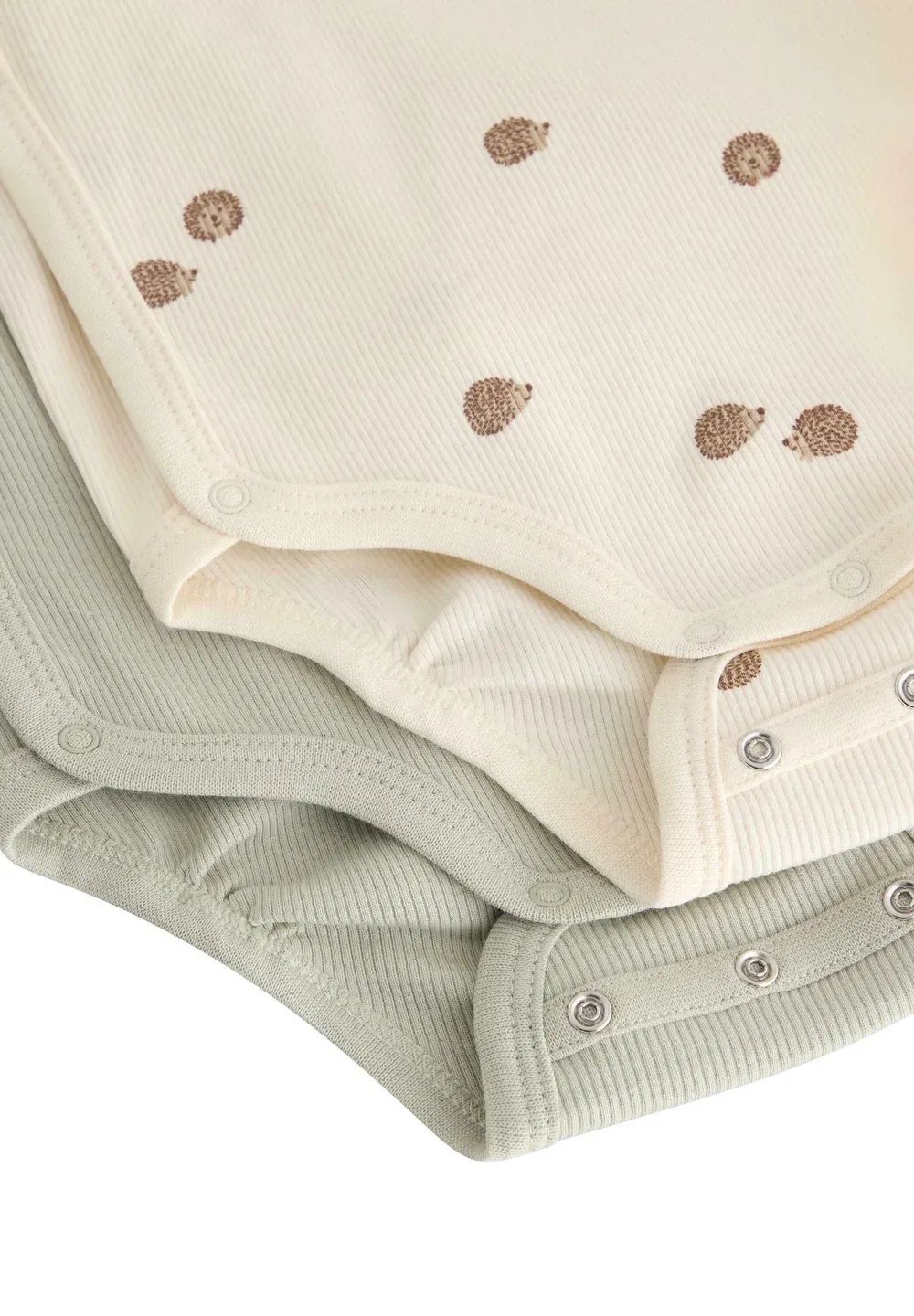 Комплект из 2 ребристых боди-комбинезонов унисекс - боди Lindex, Light Dusty Green — фото 3