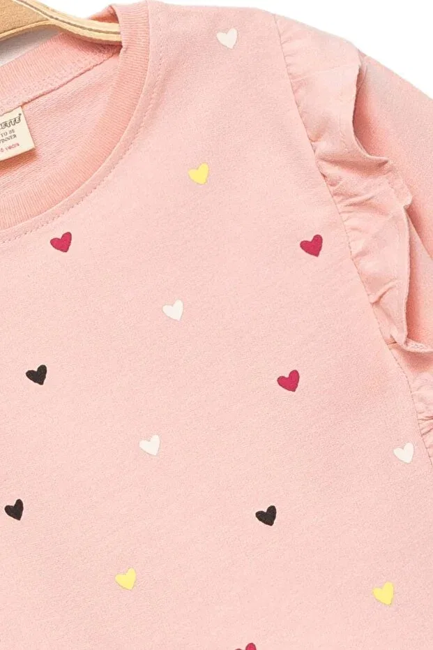 Детское худи для девочек хлопковое Ruffled Divonette, Pink — фото 3