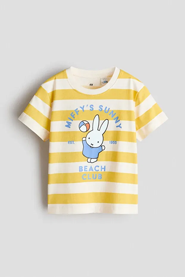 Детская футболка с принтом Miffy H&M, Yellow