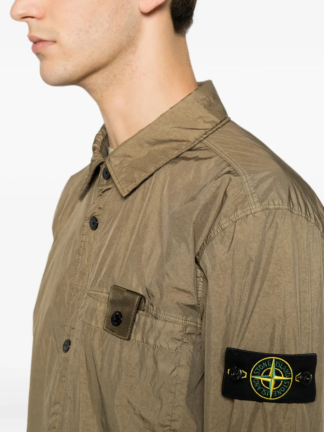 Легкая куртка Crinkle Reps зеленая Stone Island, зеленый — фото 2