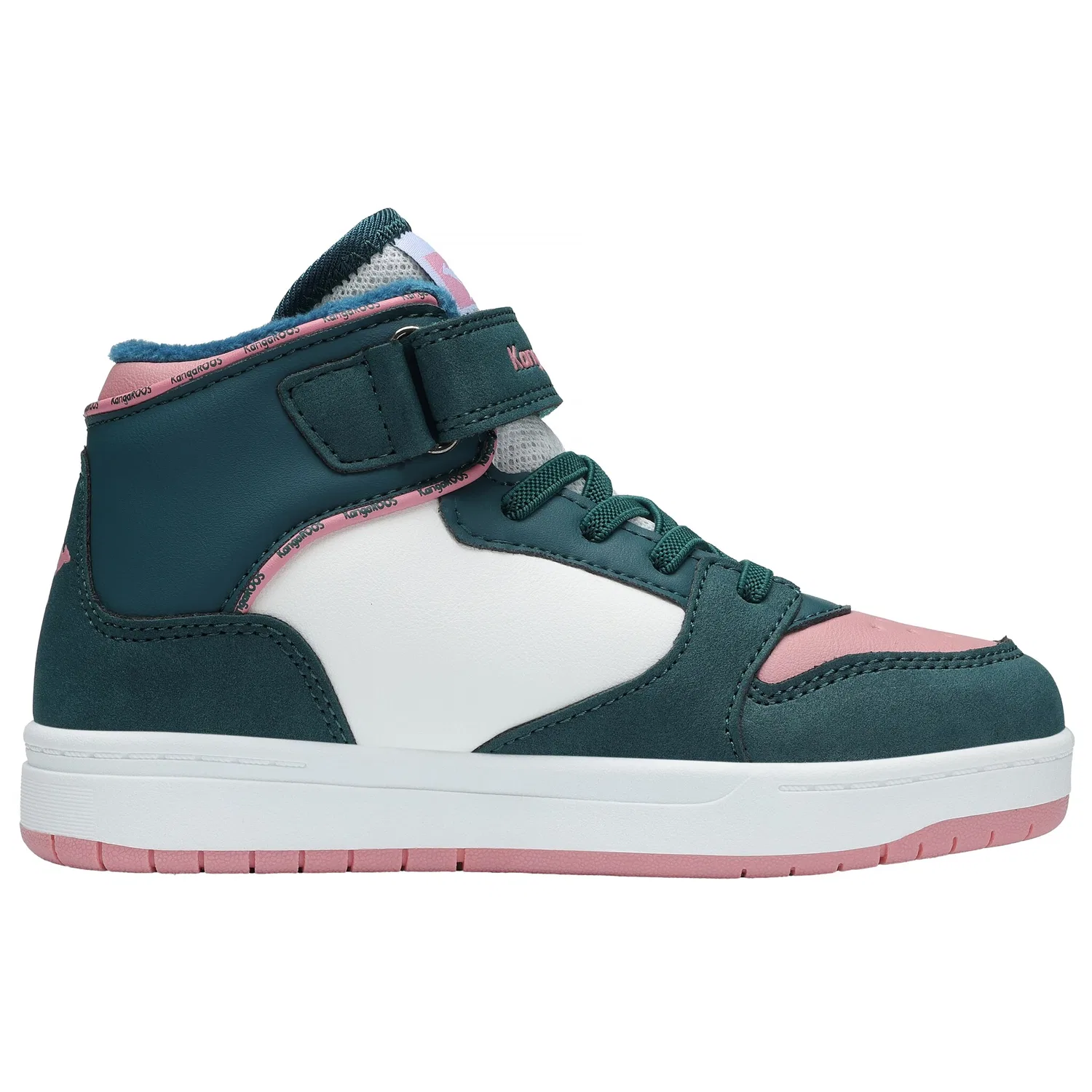 Детские кроссовки на липучке K-CP RIM MID EV KangaROOS, Dark Moss/Dusty Rose — фото 2