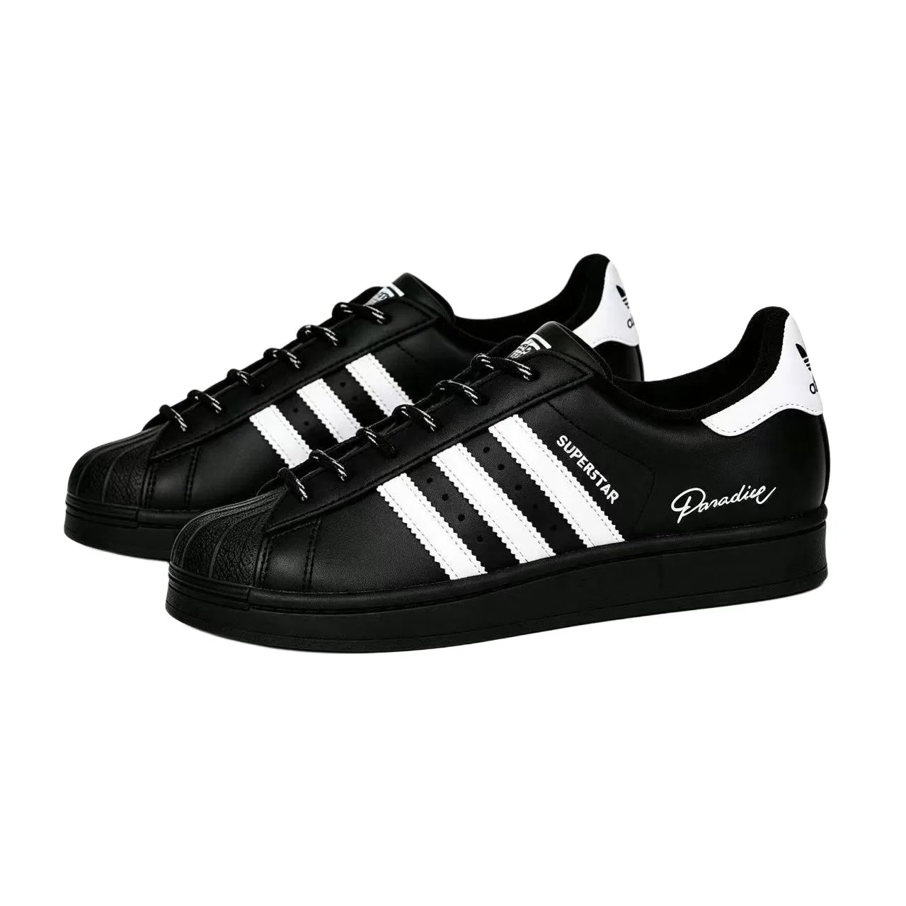 Детские кроссовки для скейтбординга с мысом-ракушкой Adidas Originals Superstar 2, Black White — фото 4