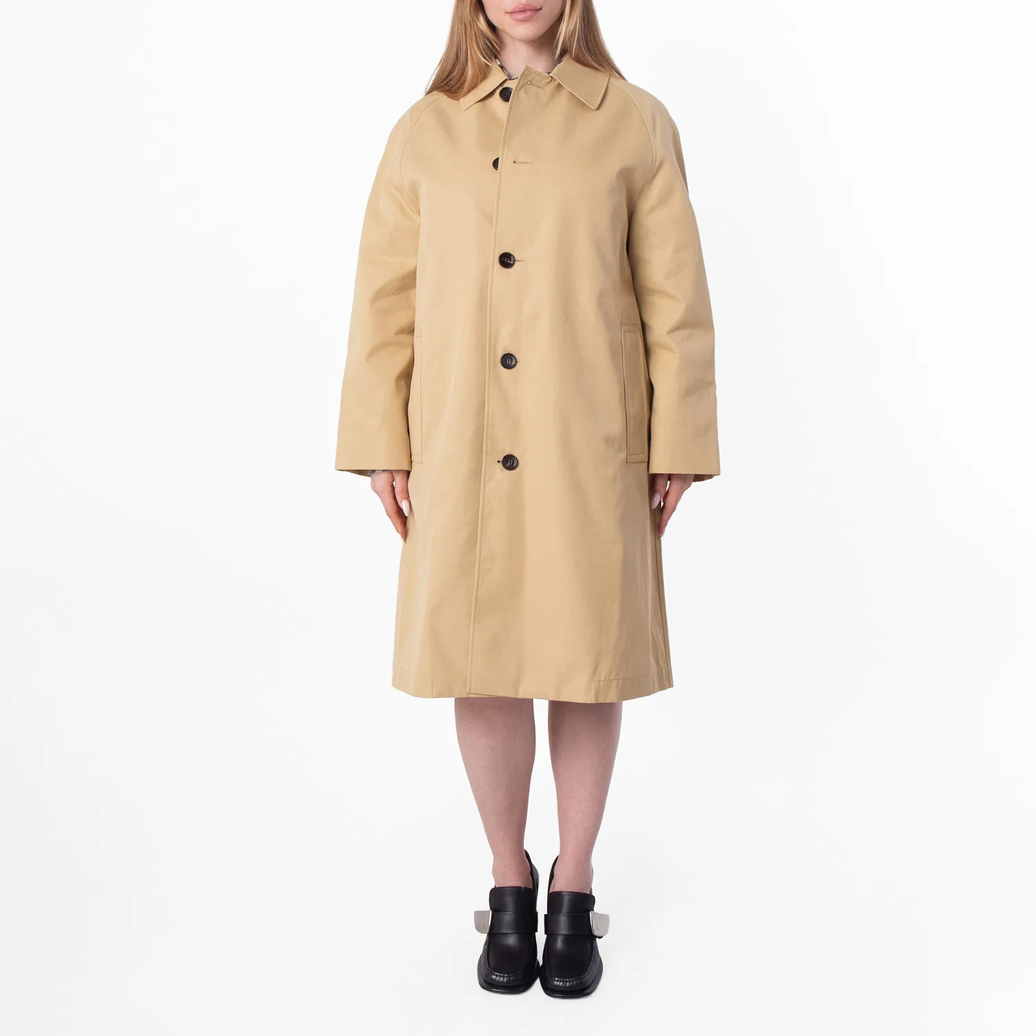 Пальто шерстяное однобортное Single-Breasted Straight Hem Wool Coat Burberry, Flax — фото 4