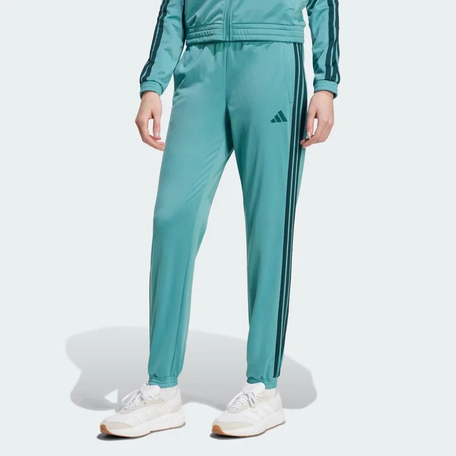 Спортивные штаны с 3 полосами и кнопками Iconic 3-Stripes Snap Track Pants adidas, Зеленый