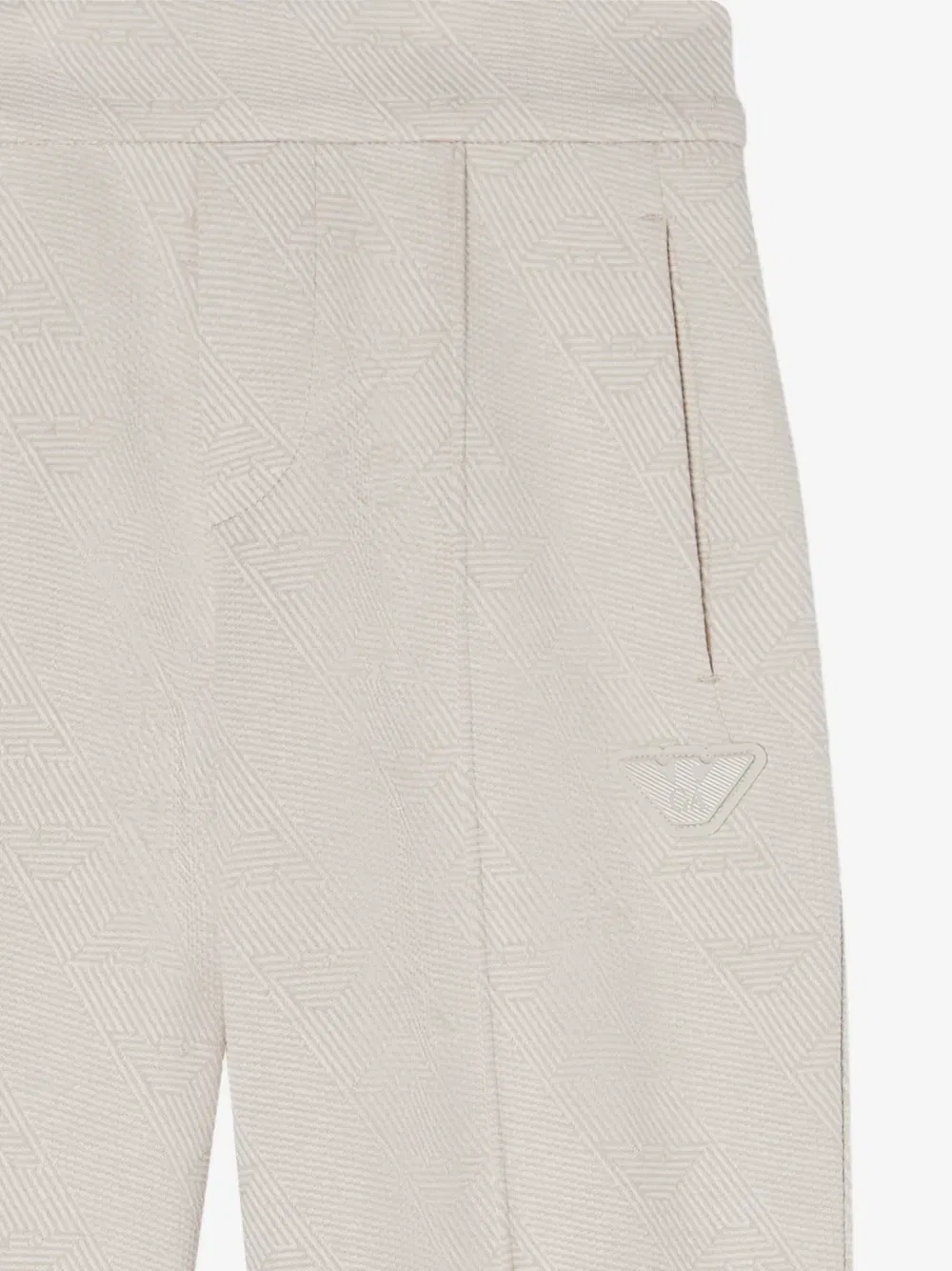 Плиссированные брюки с логотипом Emporio Armani Kids, бежевый — фото 3