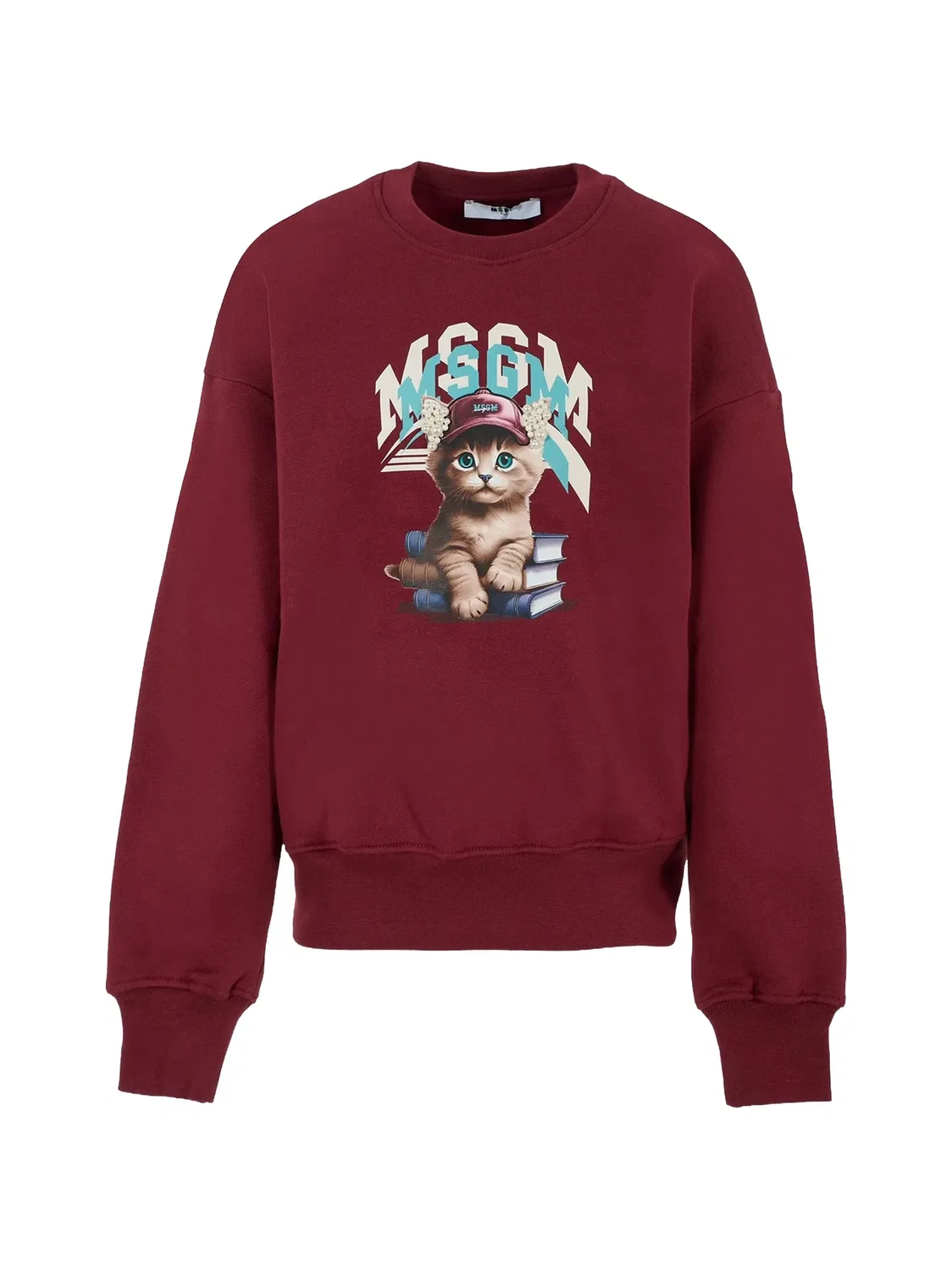 Свитшот хлопковый с принтом кот MSGM, красный