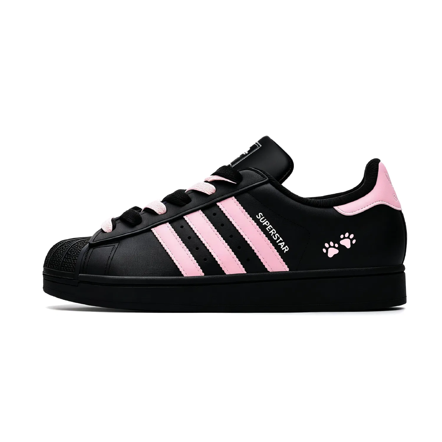 Детские кроссовки с принтом кошачьей лапы Black Pink Cat Paw Adidas Originals, Black Pink Cat Paw