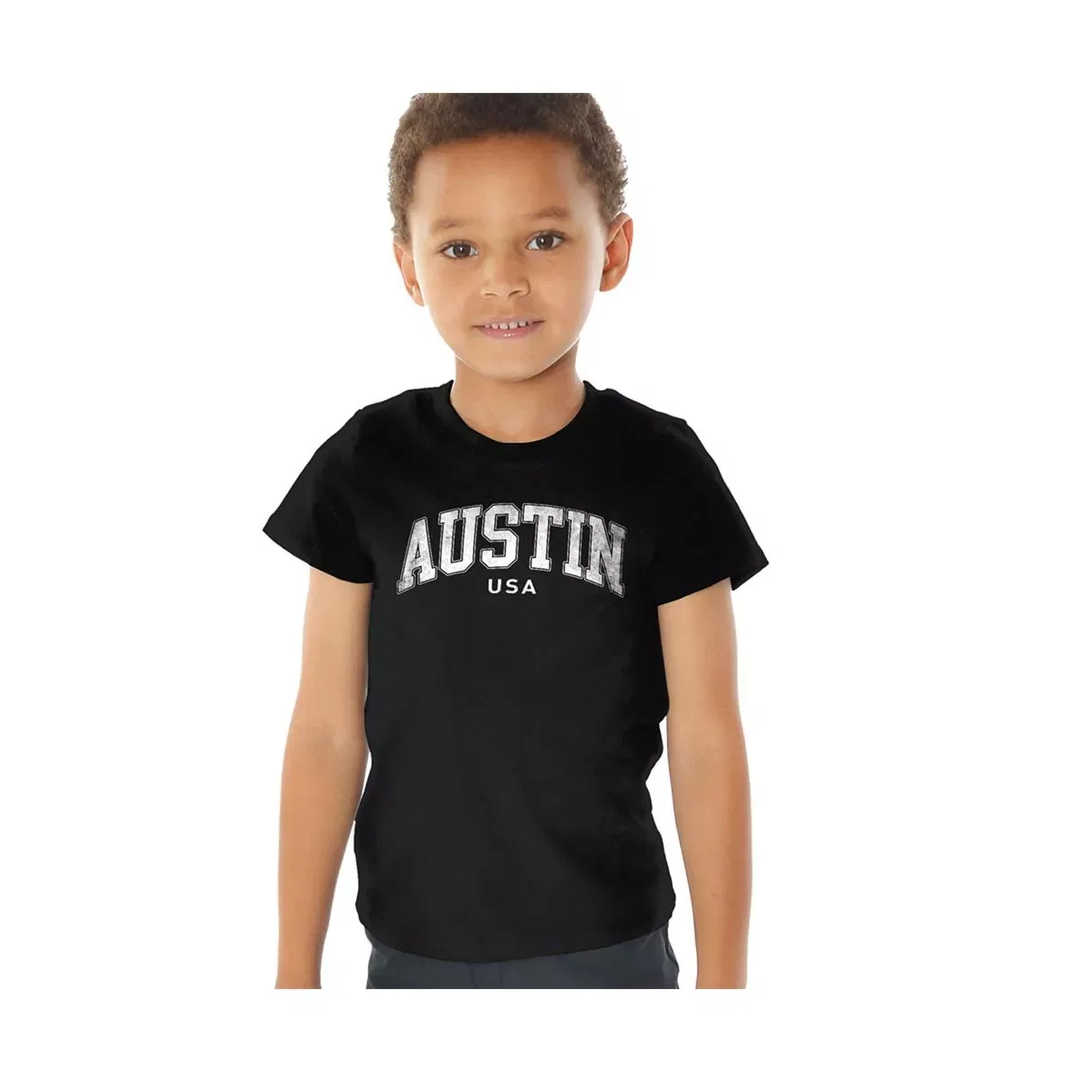 Детская футболка для мальчиков с принтом Austin City Arched LOGOVISION, Black