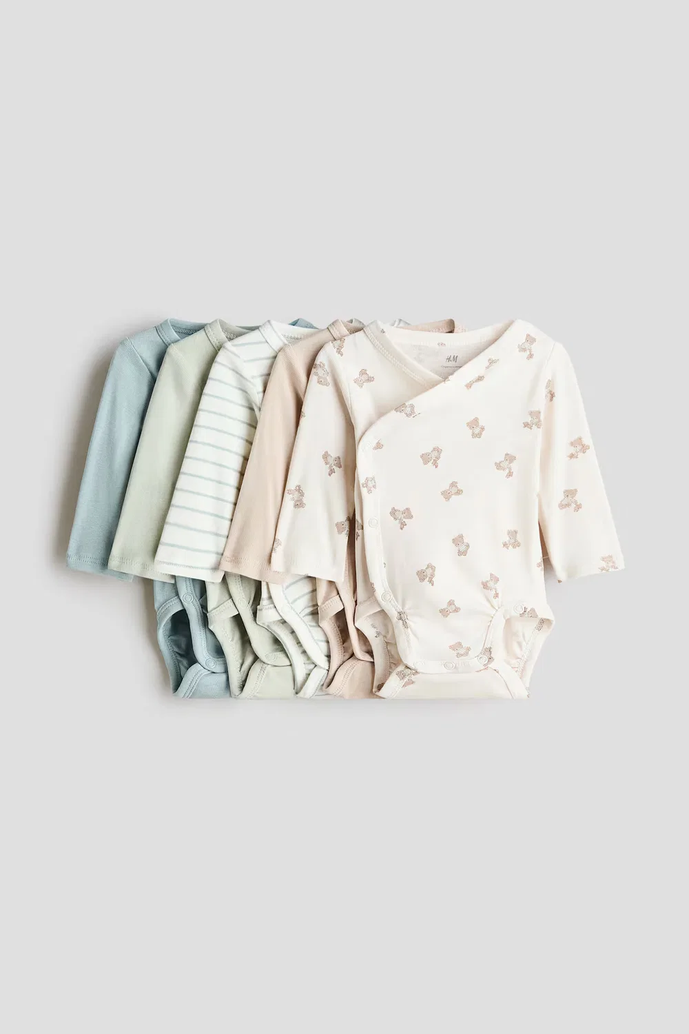 Набор из 5 боди-оберток H&M, Türkis/Teddybären