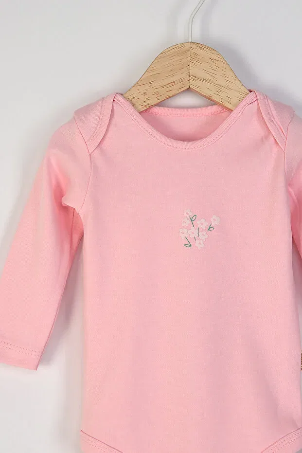Детское боди для девочек с длинным рукавом Mini Cotton, Pink — фото 3