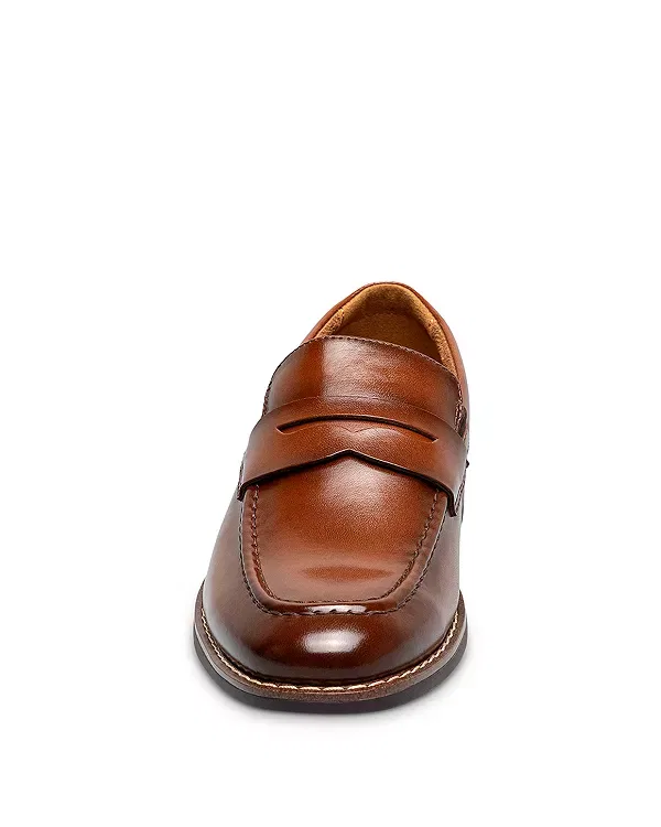 Детские лоферы для мальчиков на мокасиновой подошве Rucci Moc Toe Penny Loafers Florsheim Kids, Cognac — фото 2