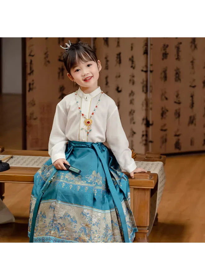Юбка-макси с плиссировкой в китайском стиле Menghu Cute, черный — фото 2