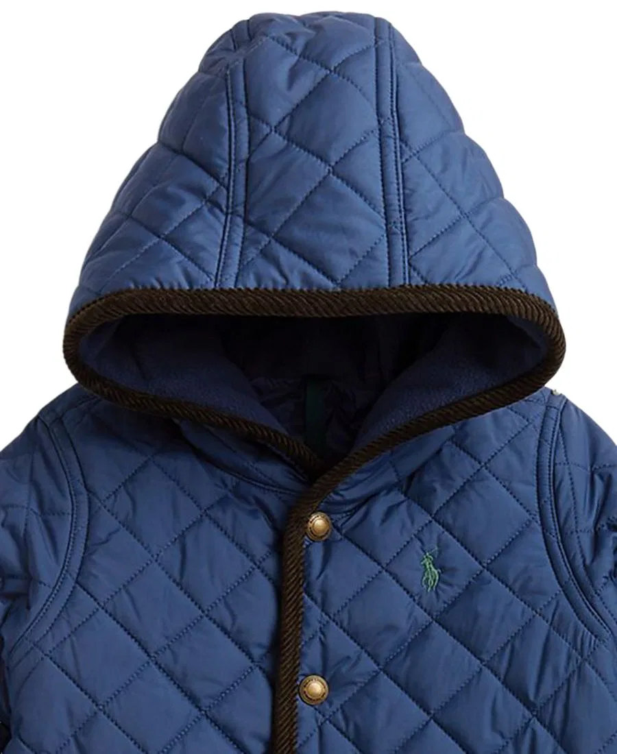 Детский комбинезон-конверт с капюшоном Long Sleeves Polo Ralph Lauren, Night Navy — фото 3