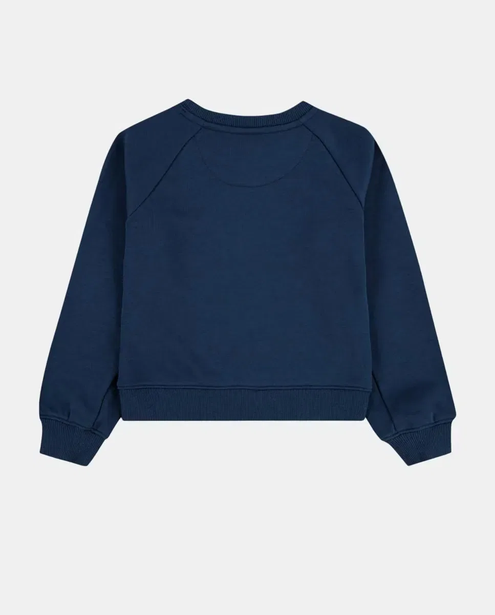 Детский свитшот для девочек с принтом Floral Batwing Crewneck Levi's, Azul — фото 2