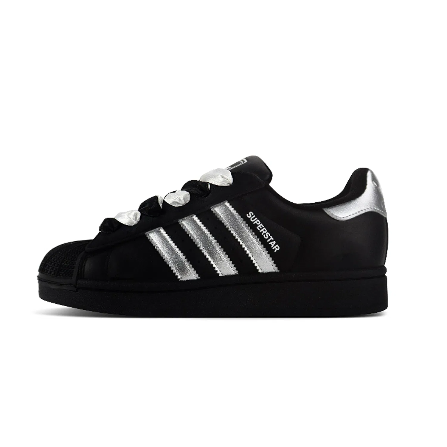 Кроссовки SUPERSTAR Moonlight, из кожи, нескользящие, износостойкие, дышащие Adidas Originals, Black Silver