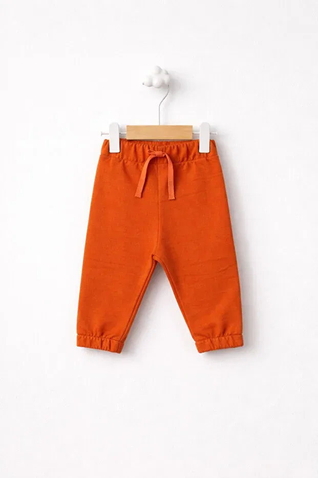Детский комплект спортивных штанов из хлопка Unisex baby 2-piece cotton jogger pants set For My Baby, Tile-Ecru — фото 2