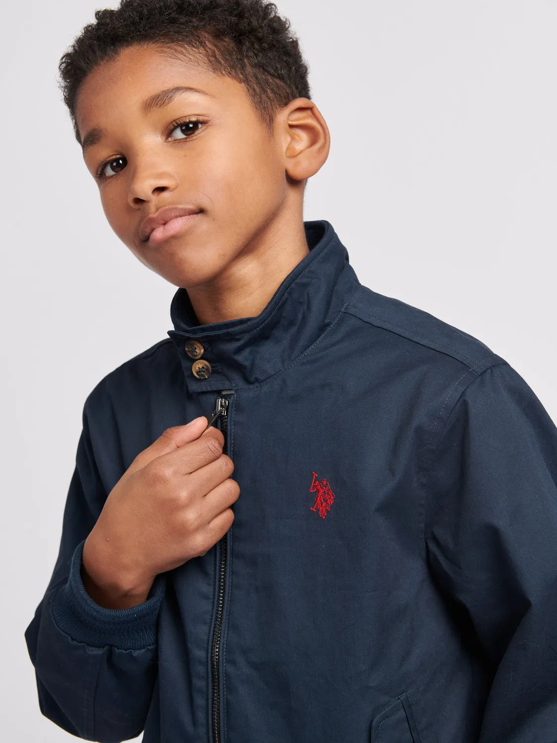 Куртка Harrington из твила U.S. Polo Assn., синяя — фото 2