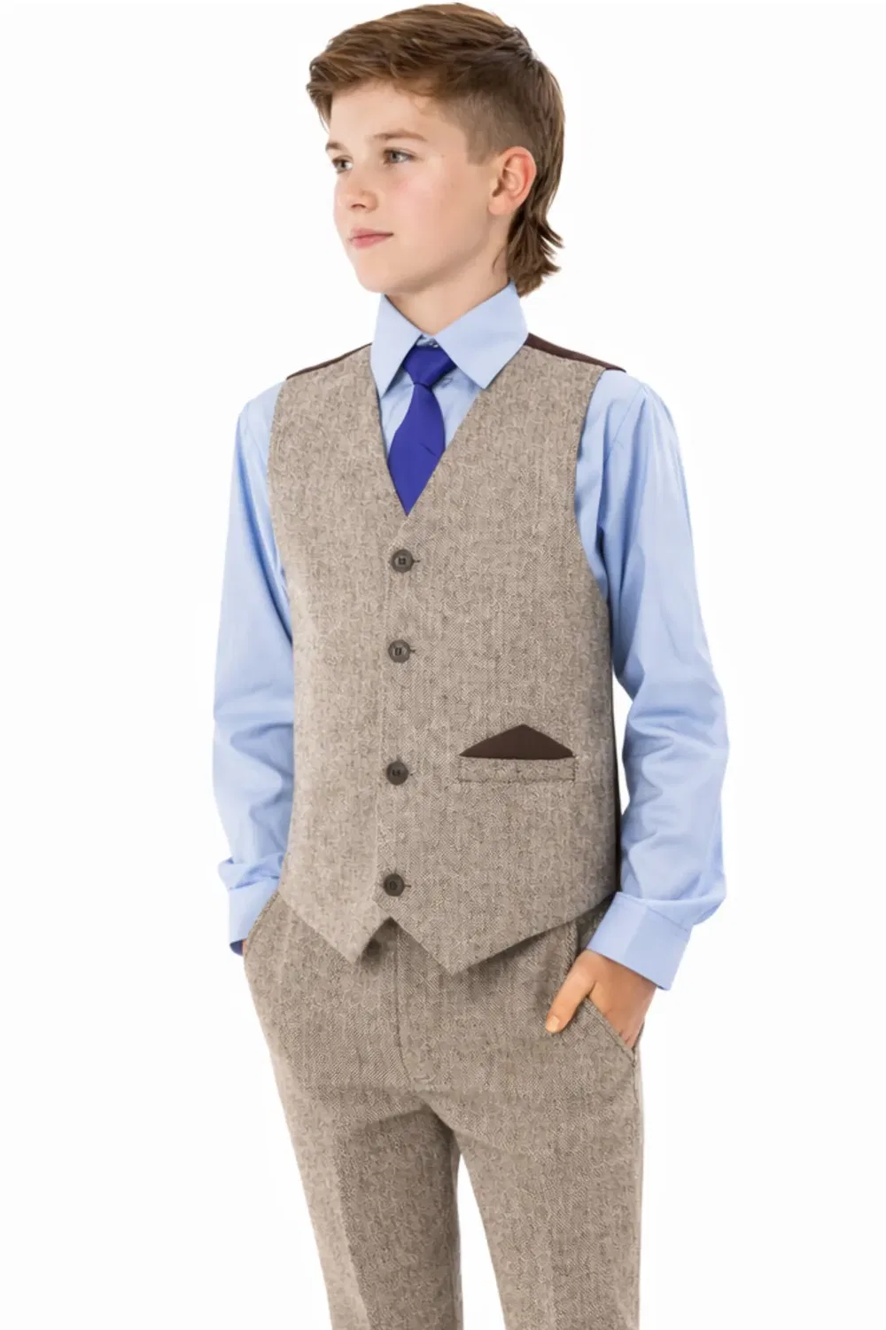 Детский костюм из твида в елочку Vivaki, Brown