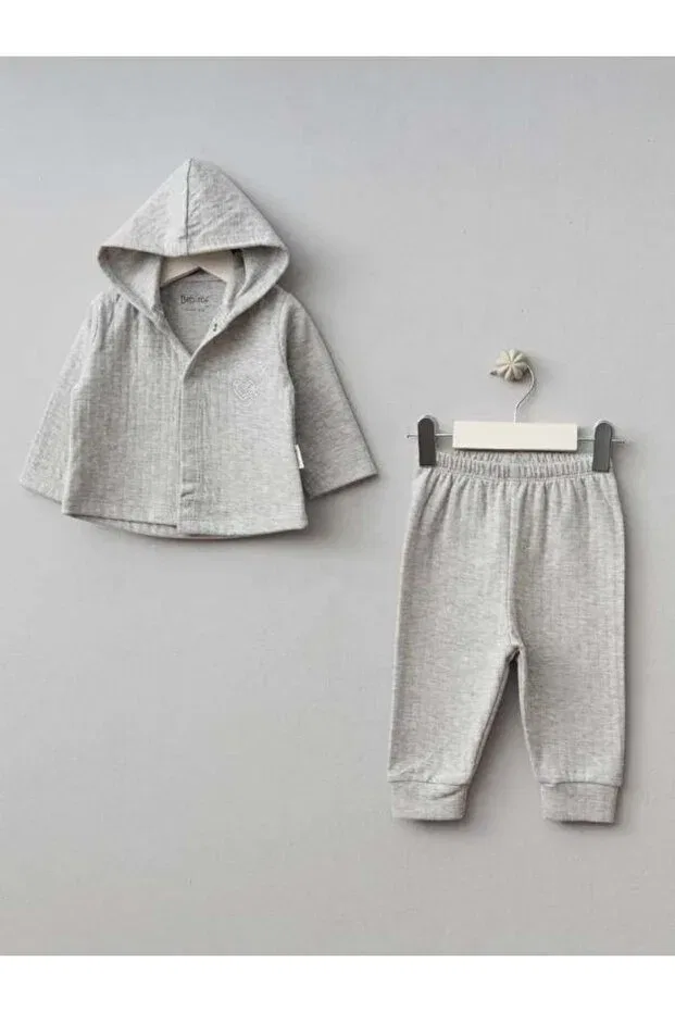 Детский комплект для новорожденных с принтом Heart Bear Zekids, Gri