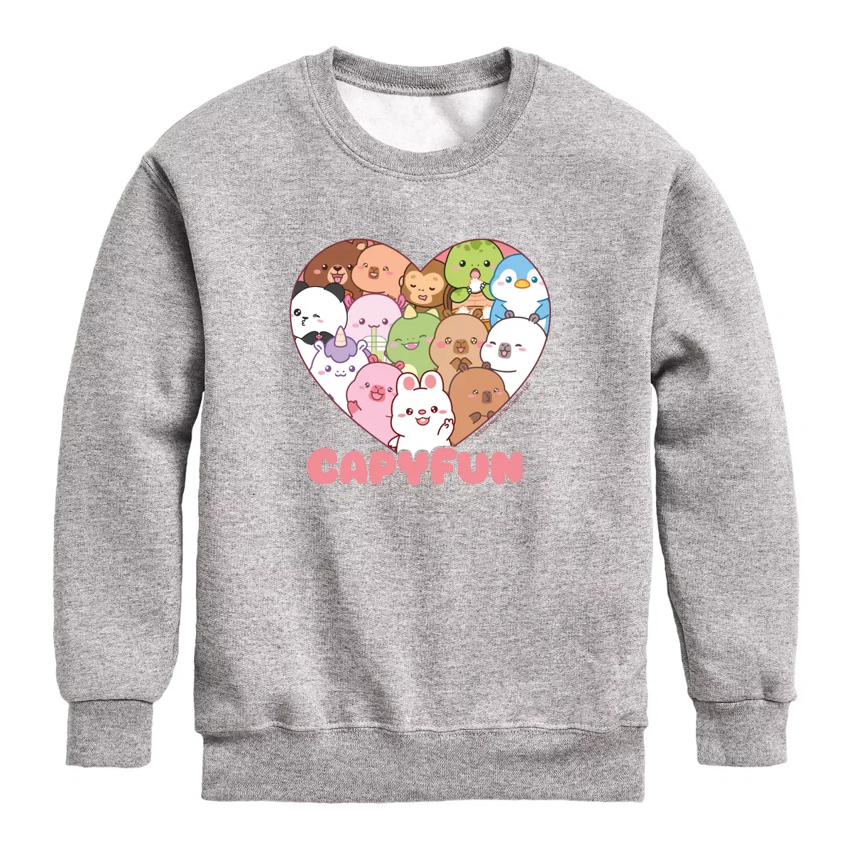 Детское худи для мальчиков с принтом CapyFun CapyHeart Collage CapyFun, Natural