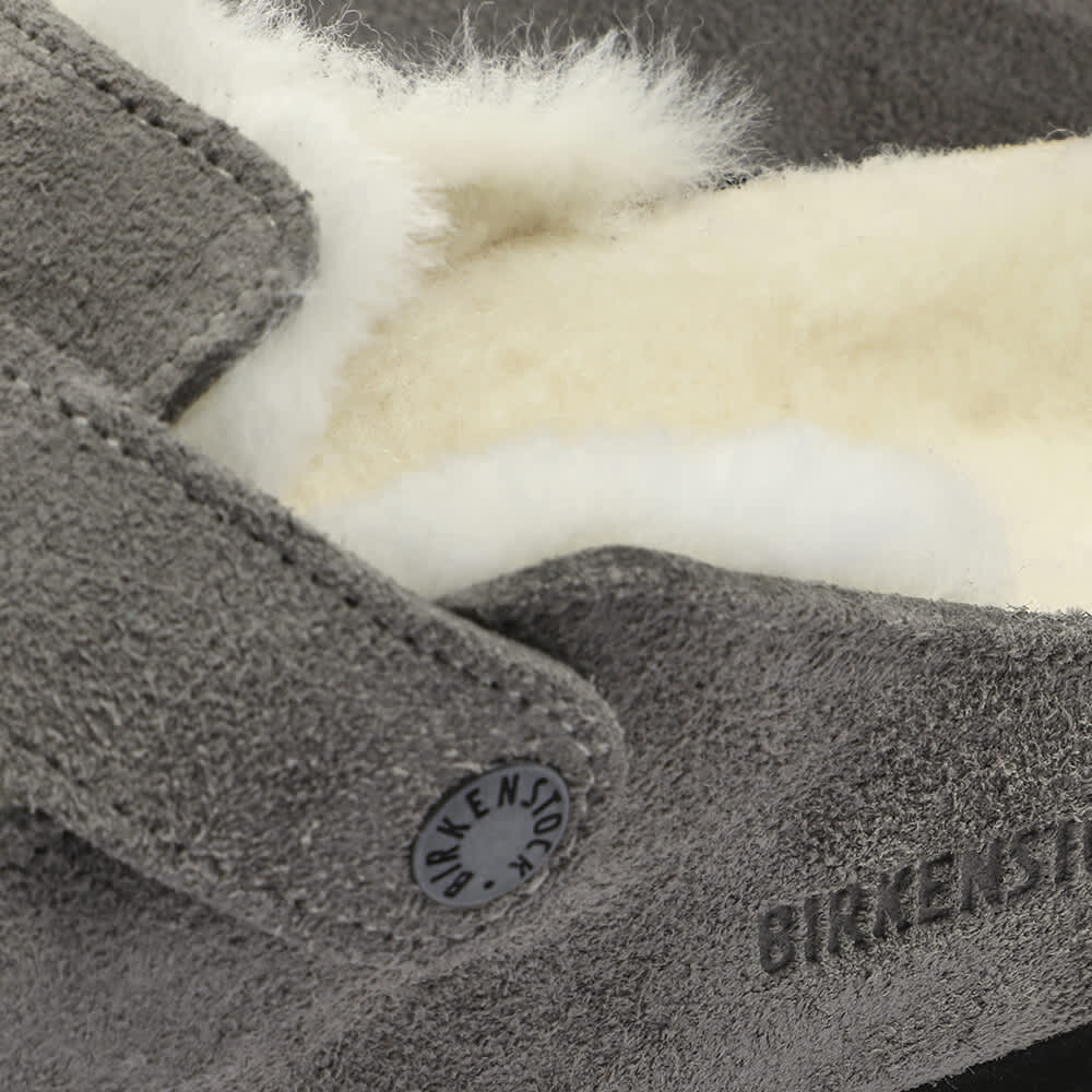 Мюли Birkenstock Boston Shearling Suede Leather, серый — фото 3