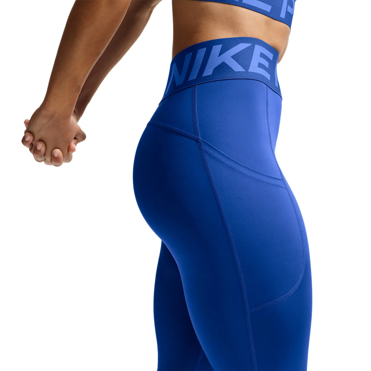 Женские леггинсы Pro Dri-FIT High Rise SCLPT 7/8 Nike, цвет White/Old Royal — фото 2