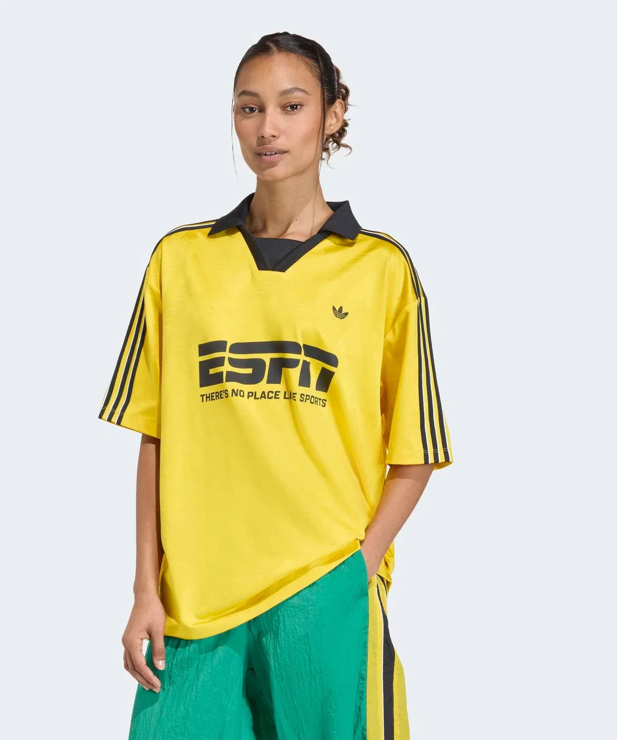 Женская футболка-джерси оверсайз с V-образным вырезом Adidas Originals, Yellow