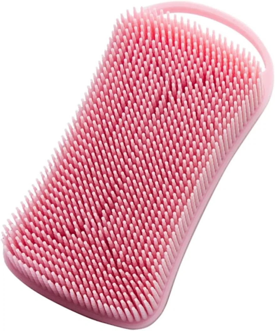 Силиконовая щетка для тела Mikikit, 14.2x7x3.6 см, Розовый