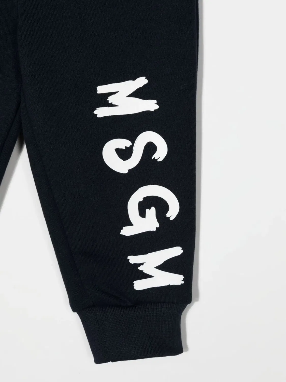 Штаны с логотипом из хлопкового джерси MSGM, темно-синий — фото 2