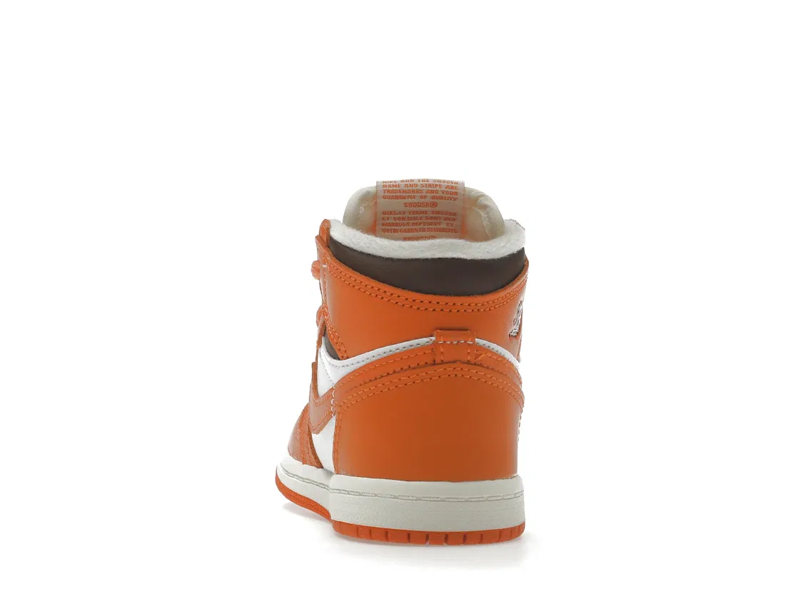 Детские кроссовки с высоким верхом Jordan 1 Retro High OG Starfish Jordan, White/Starfish-Cacao Wow-Sail — фото 4