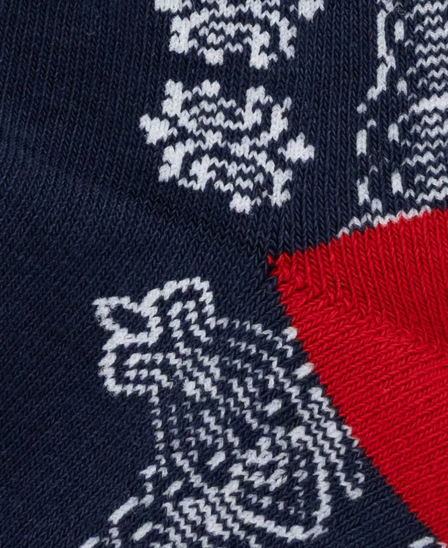 Мужские джинсовые носки RL Denim Bear с ребристой отделкой, усиленной пяткой и носком, комплект из 6 пар Polo Ralph Lauren, Navy/Red — фото 4