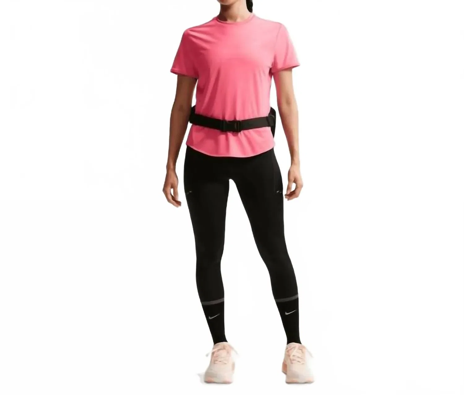 Женская футболка с коротким рукавом и сетчатой вставкой на спине Swift T-Shirt Nike, Sea Coral/Reflective Silv — фото 4