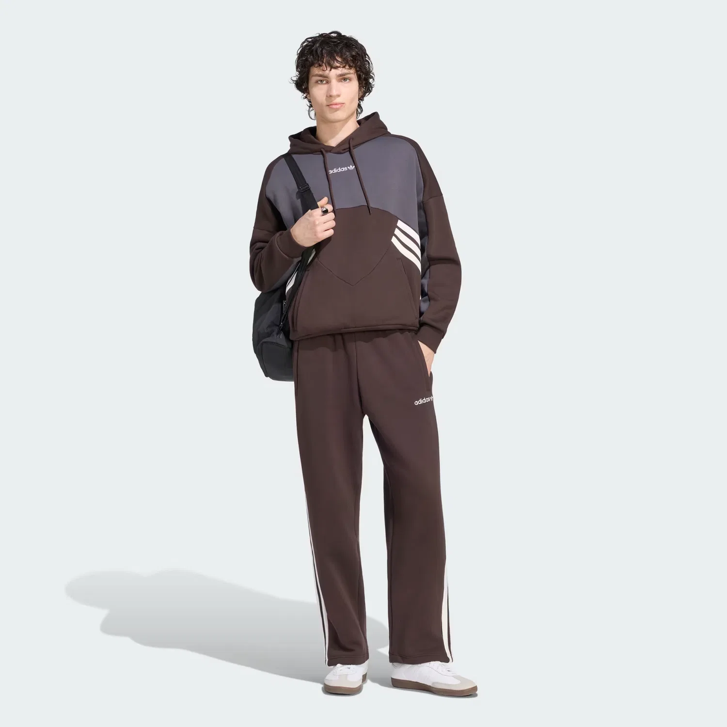 Мужское худи свободного кроя Munich 93 Adidas Originals, Aurora Coffee/Utility Black — фото 4