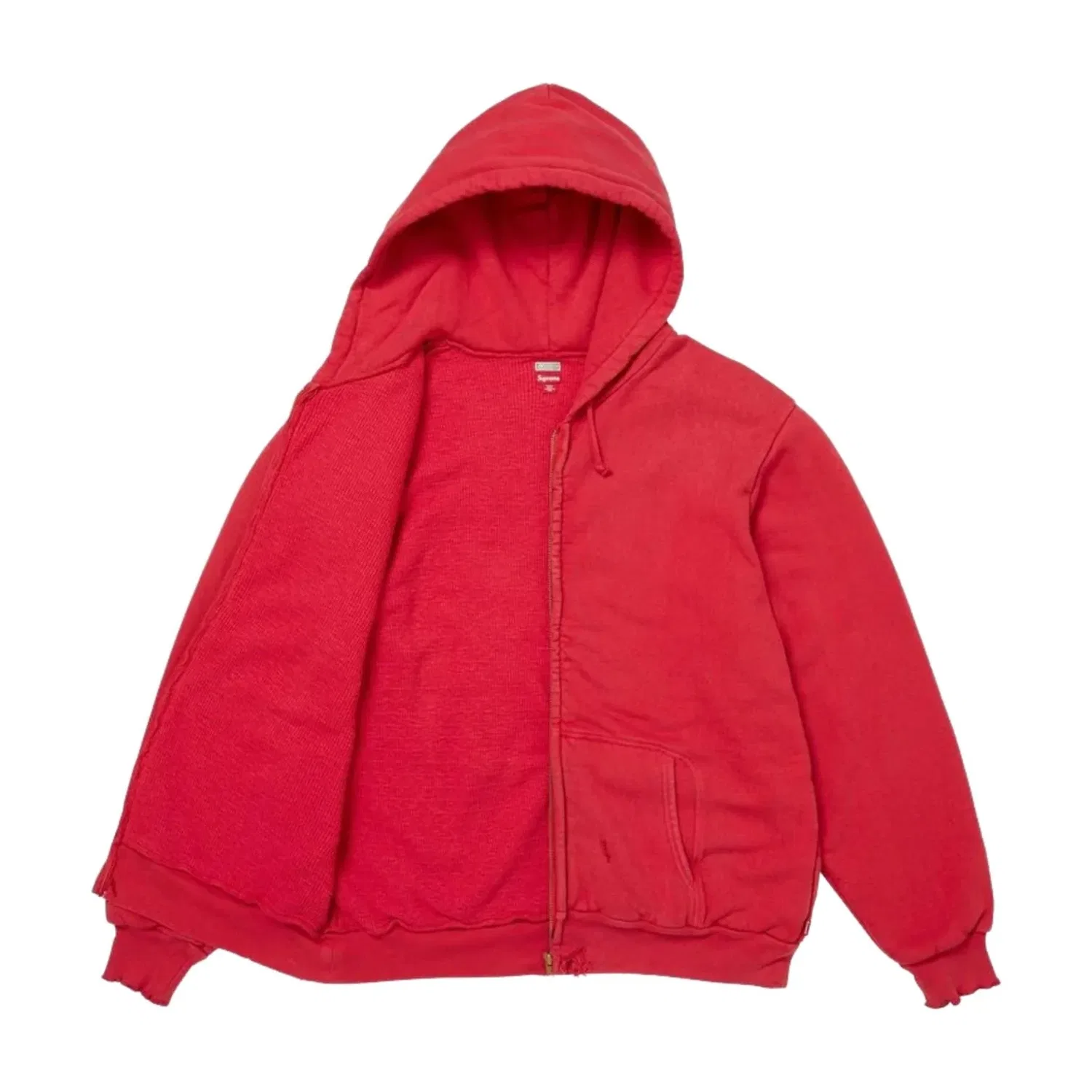 Мужское худи FW26 x A.PRESSE Vintage Zip Up Hooded Sweatshirt 'Red' Supreme, красный — фото 3
