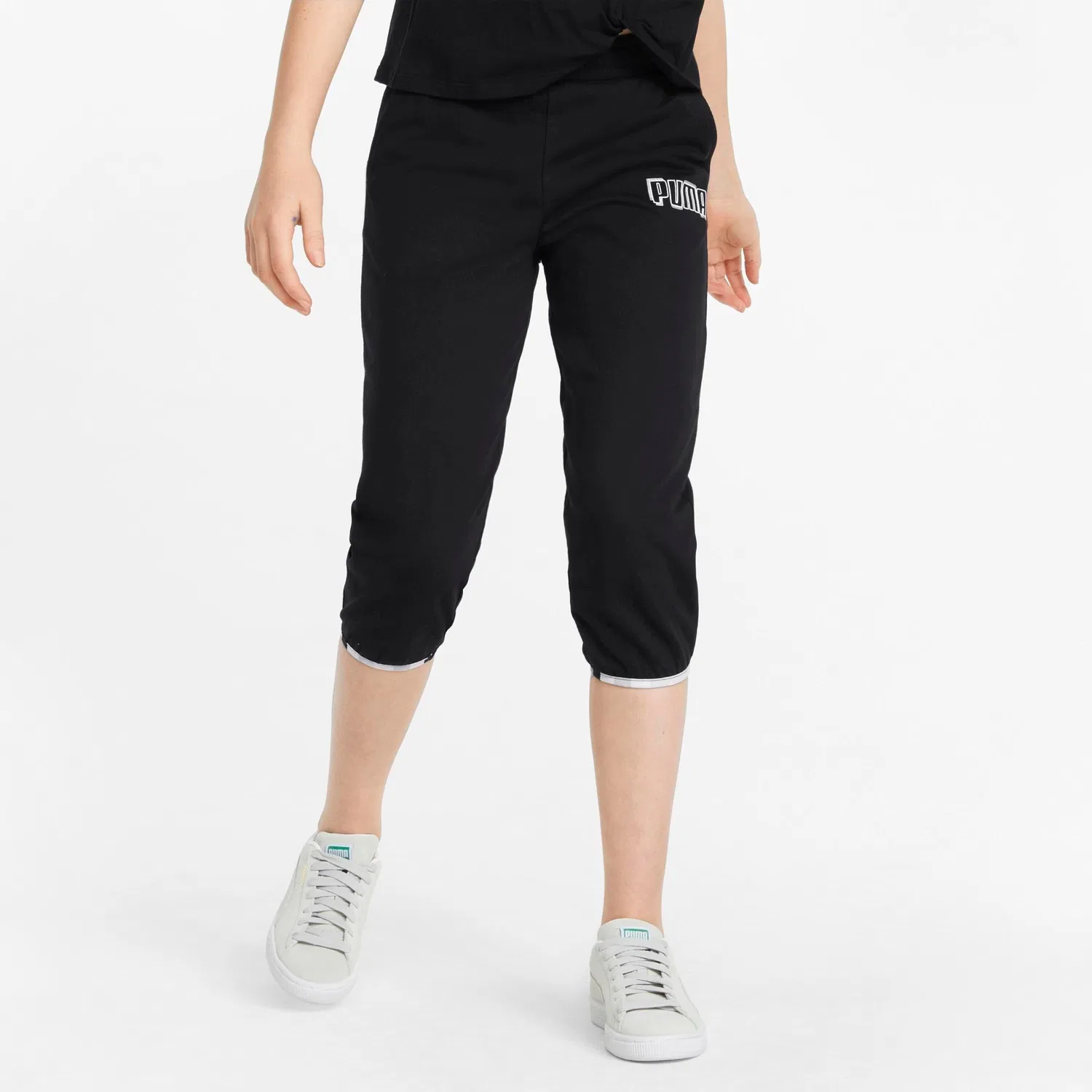 Детские спортивные штаны с принтом Alpha 3/4 Pants BT Puma, Schwarz — фото 2