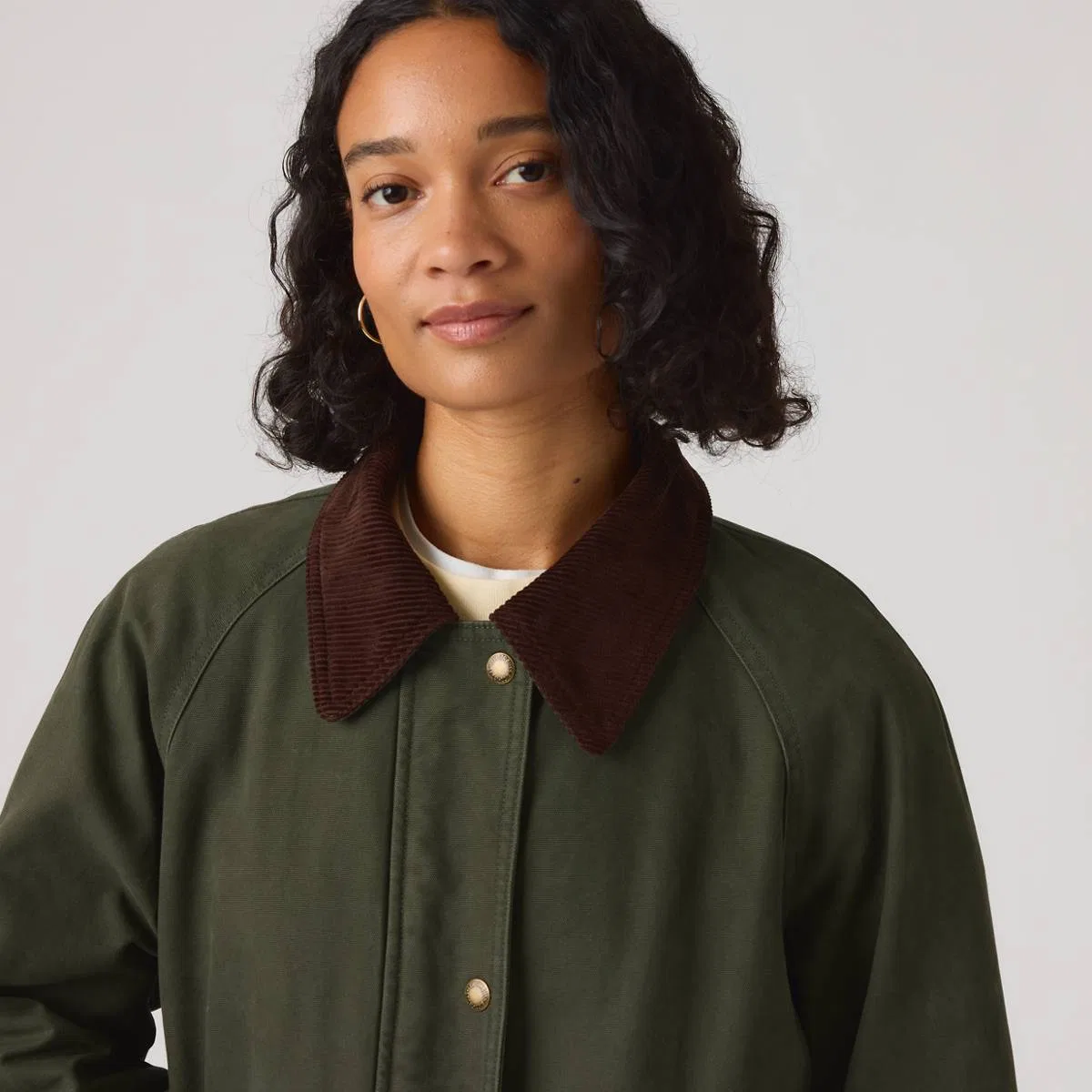 Куртка средней плотности для работы в сарае, застежка на кнопках Levi's, Evergreen - Green — фото 2