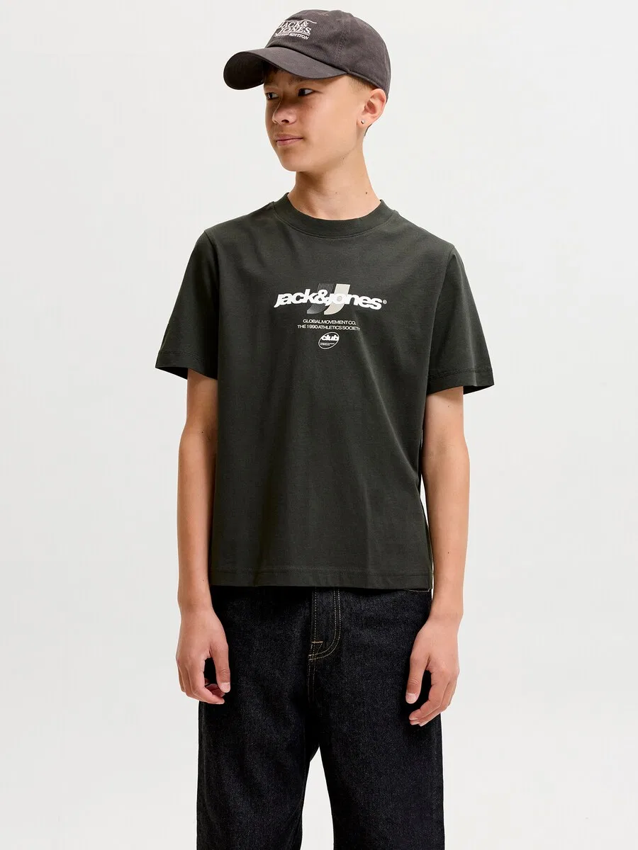 Детская футболка Jack & Jones Junior 'JCOCLUB' графитового цвета