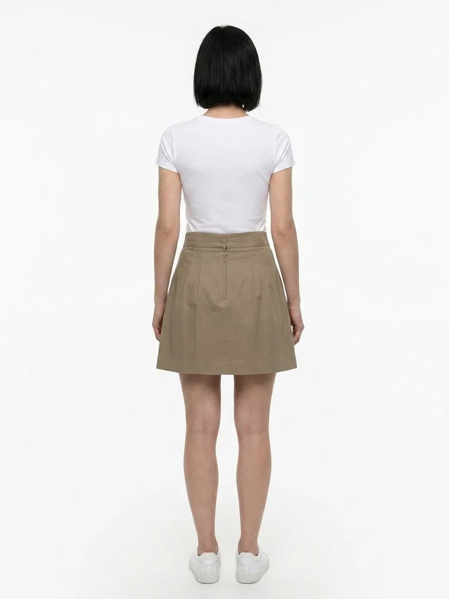 Женская мини-юбка из хлопка Brown Cotton Mini Skirt Dolce & Gabbana, Brown — фото 2