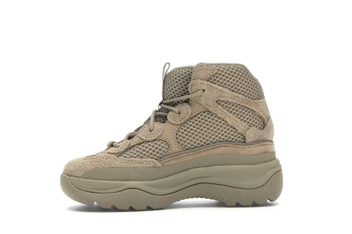 Детские высокие кроссовки-ботинки на шнуровке Yeezy Desert Boot Rock Adidas, цвет Rock/Rock/Rock — фото 3