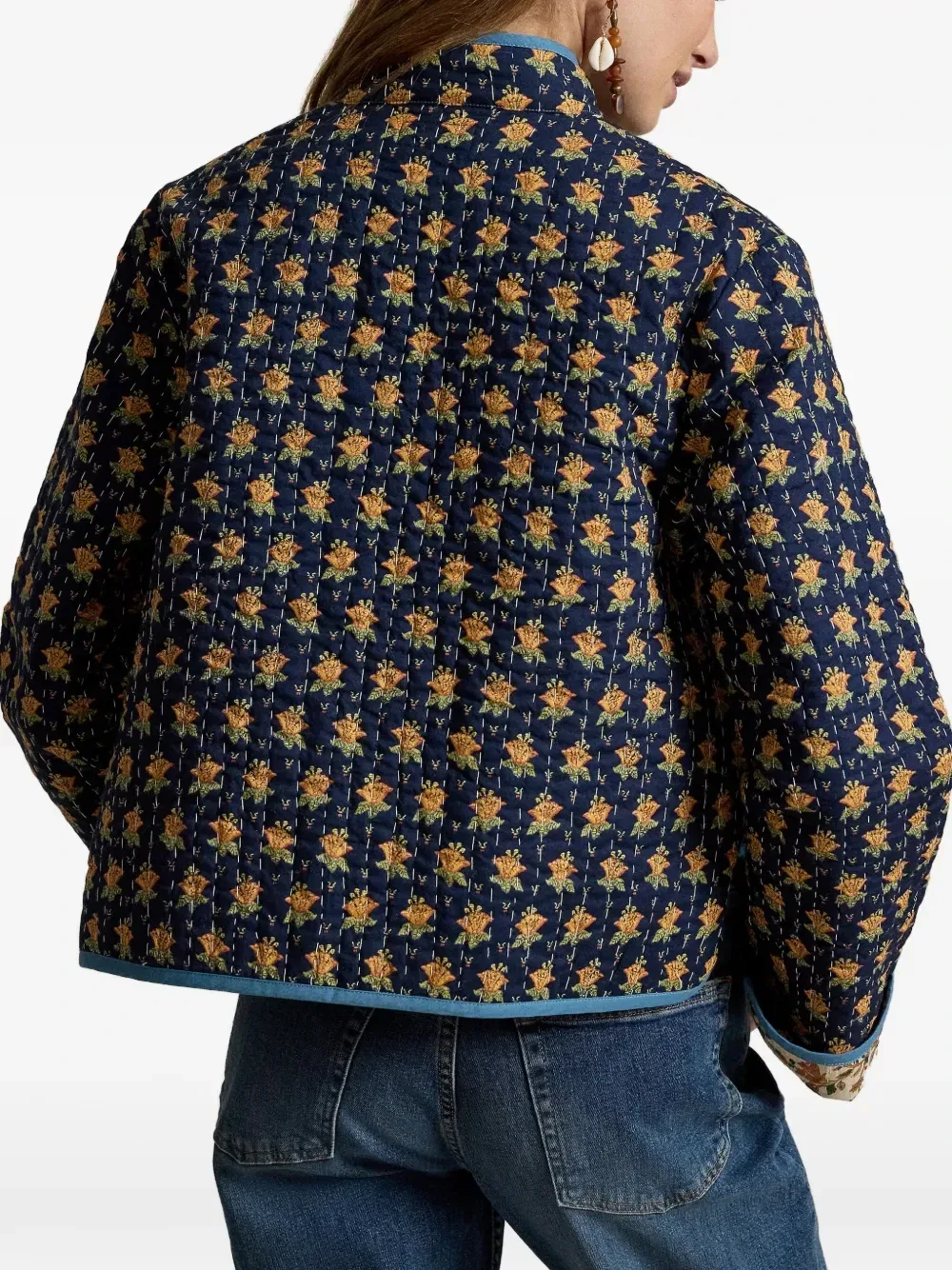 Стеганая куртка Ari с цветочным принтом Polo Ralph Lauren, синий — фото 4