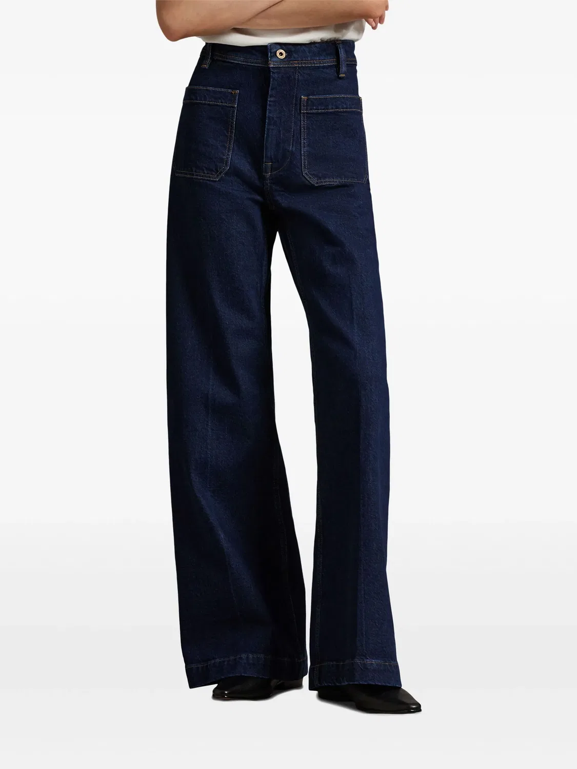 Джинсы с завышенной талией и расклешенным кроем Polo Ralph Lauren, темно-синий