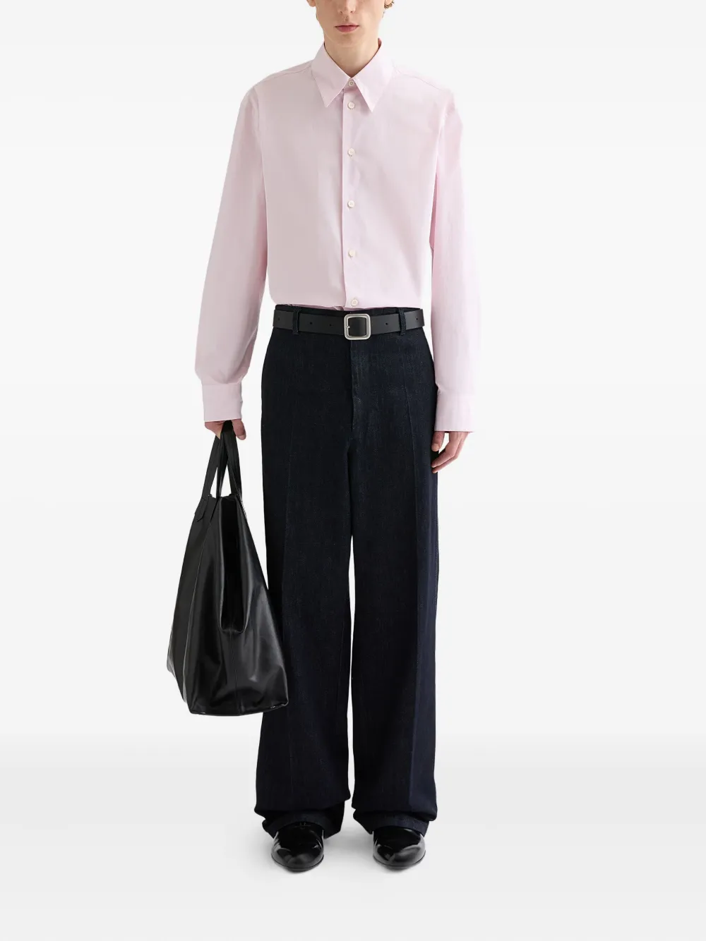 Рубашка из поплина с длинными рукавами и застежкой на пуговицы Jil Sander, розовый — фото 2
