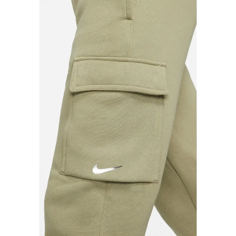 Спортивные штаны карго из футера с утягивающим поясом Nike Sportswear, Зеленый — фото 3