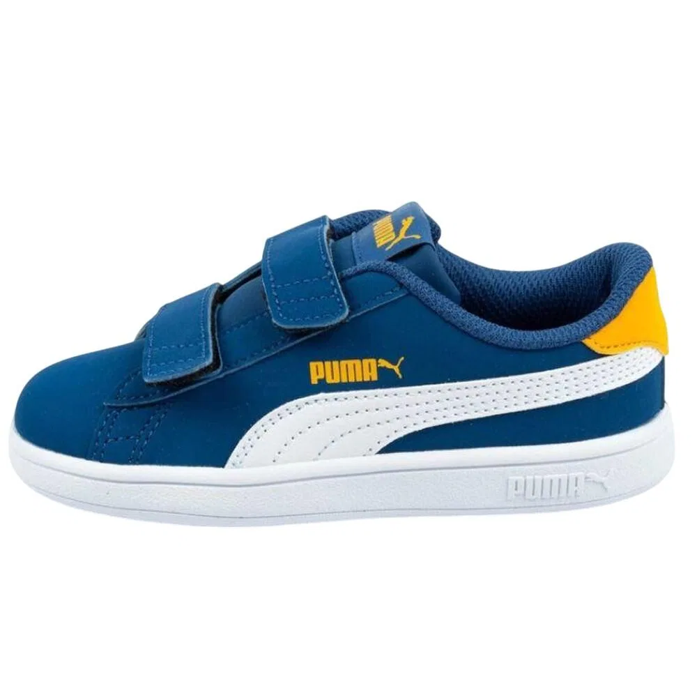 Детские кожаные кроссовки Smash V2 Puma, Blau — фото 3