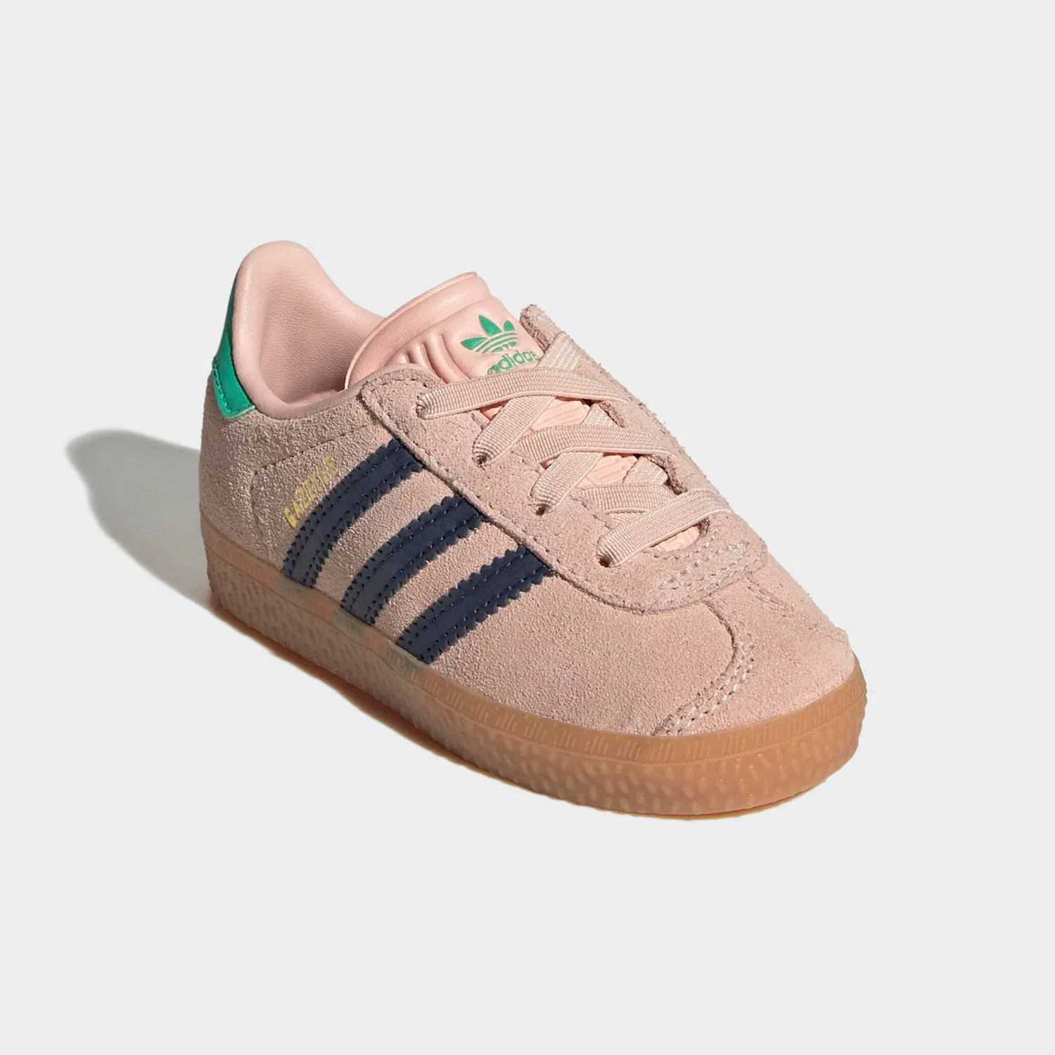 Детские кроссовки с эластичными шнурками Gazelle Adidas Originals, Blush Pink/Night Indigo/Hi-Res Green