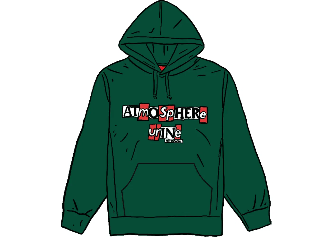 Мужская толстовка с капюшоном с принтом Hooded Sweatshirt Supreme, Dark Green