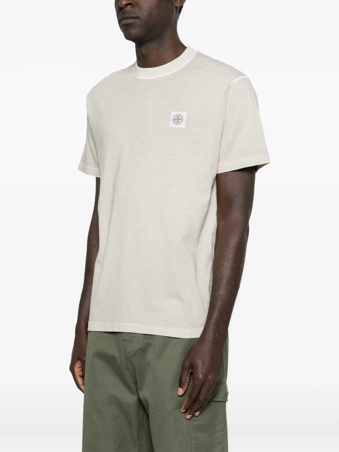 Футболка с логотипом в светлом бежевом цвете Stone Island, светлый бежевый — фото 3